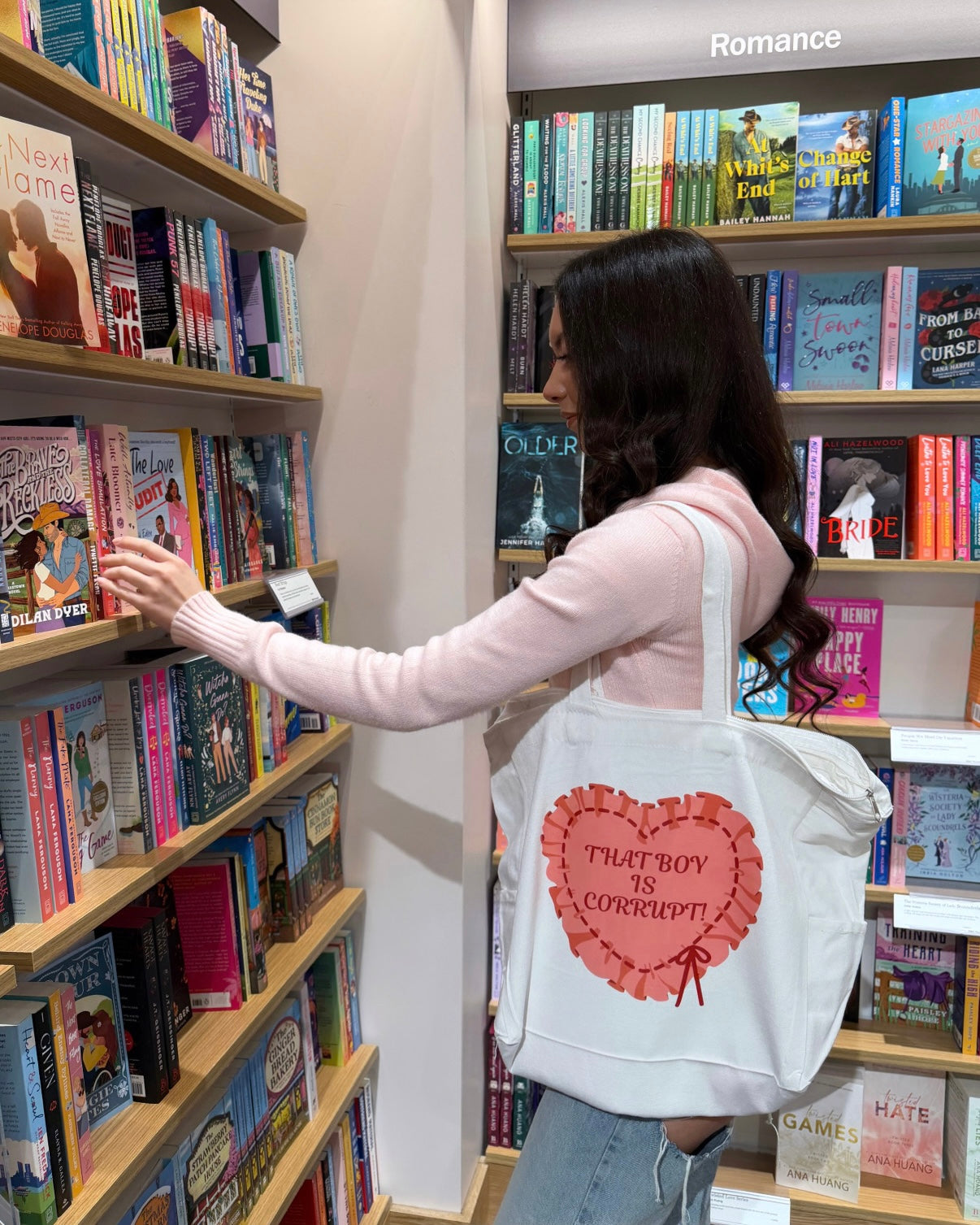 That Boy is Corrupt Pink Heart Tote Bag